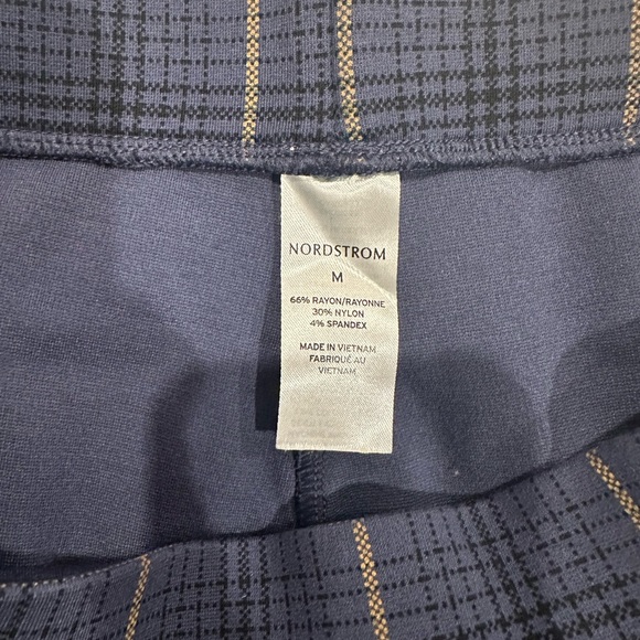 Nordstrom Blue Plaid Leggings size M - Picture 2 of 2